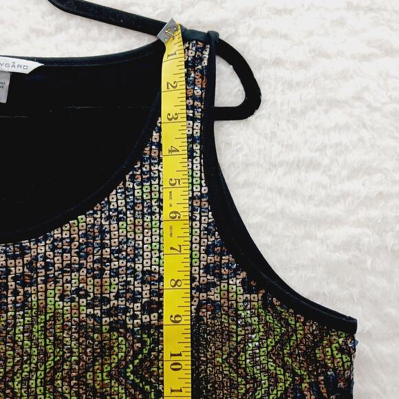 Tank Top Size XL Sequin Leopard Zebra Going out Top Club Luxe Chic Mob Wife Y2K - Picture 5 of 11